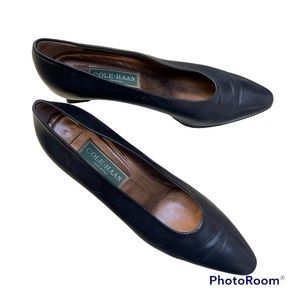 Cole Haan Navy Leather Pumps Heels Shoes Size 8.5 AA Made In Italy GORGEOUS
